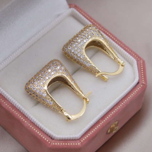 14k gold diamond earrings - Picture 3 of 6